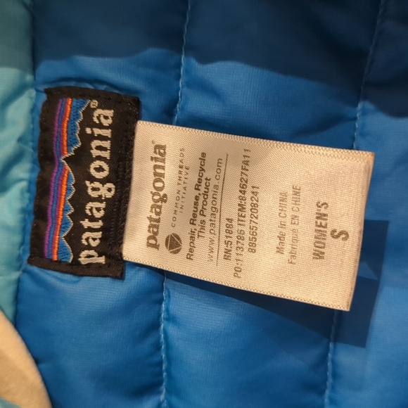 Patagonia puffer vest light blue full zip pockets small - Picture 6 of 10